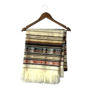 Native American Fish Print Fringe Blanket Thin Long Large Tapestry Table Runner